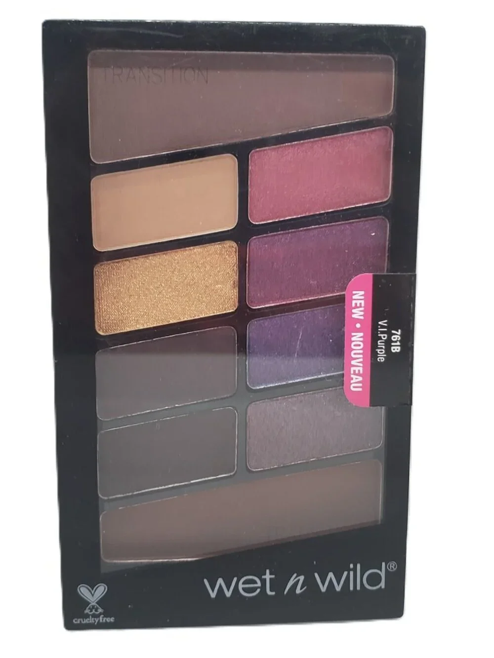 Wet N Wild Eyeshadow Palette V.I.Purple 761B Day and Night Colors 10 Pan Purple